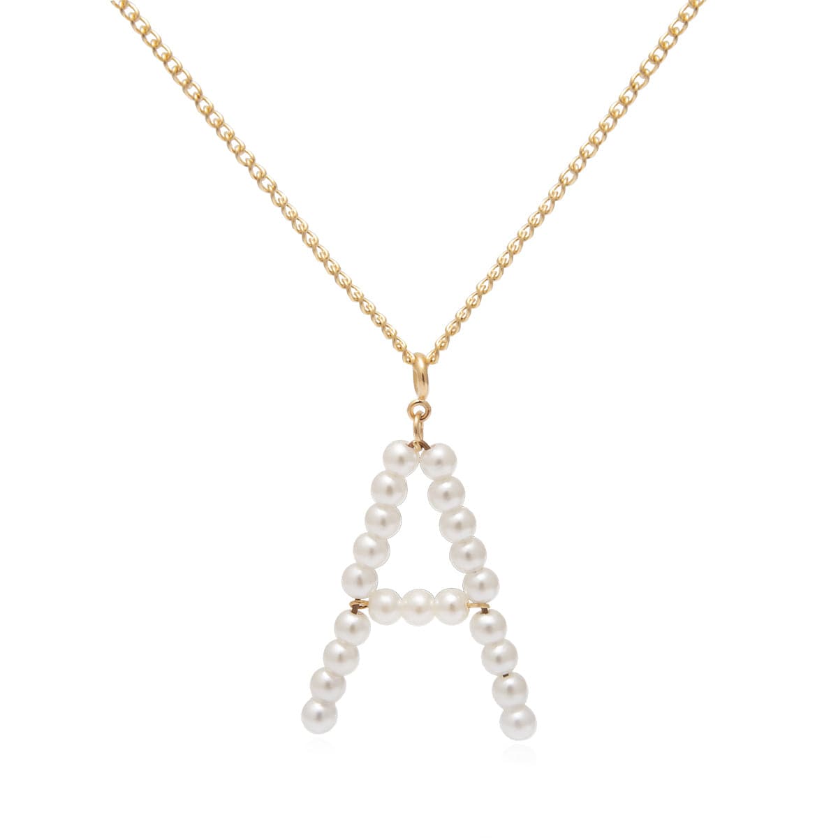 Pearl & 18K Gold-Plated Letter 'A' Pendant Necklace