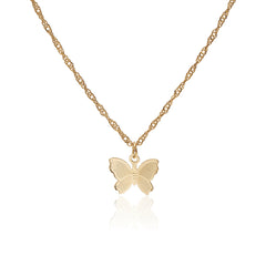 Stunning 18K gold-plated butterfly necklace, a chic accessory that enhances your style with a delicate touch.