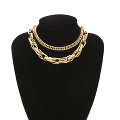 18K Gold-Plated Intertwined Chain Layer Necklace