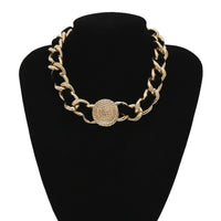 Black Velvet & Goldtone Figaro Choker Necklace