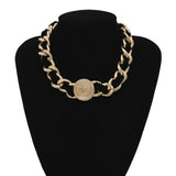 Black Velvet & Goldtone Figaro Choker Necklace