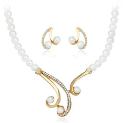 Pearl & Cubic Zirconia 18K Gold-Plated Botany Statement Necklace Set