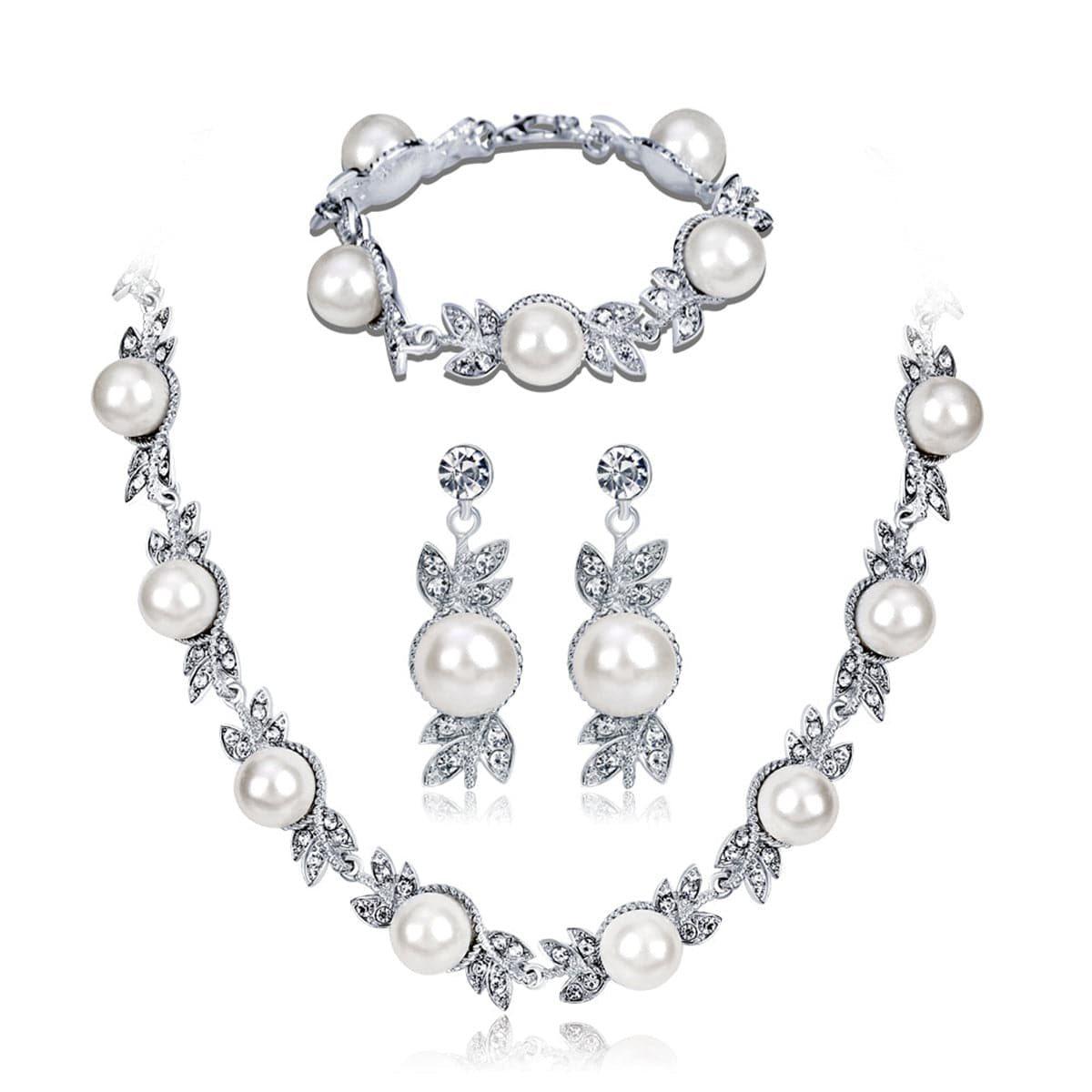 Pearl & Cubic Zirconia Botany Adjustable Bracelet Set