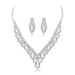 Pearl & Cubic Zirconia Filigree Statement Necklace Set