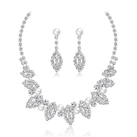 Imitation Pearl & Cubic Zirconia Eyes Statement Necklace Set