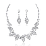 Imitation Pearl & Cubic Zirconia Eyes Statement Necklace Set
