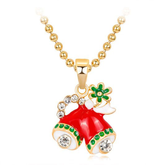 Cubic Zirconia and 18K Gold-Plated Botany Bell Pendant Necklace, gold pendant necklace for women, front view