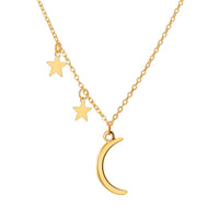 Goldtone Moon & Star Pendant Necklace