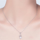 Cubic Zirconia & Sterling Silver Scalloped Pendant Necklace