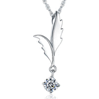Cubic Zirconia & Sterling Silver Wing Pendant Necklace