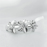 Cubic Zirconia & Sterling Silver Flower Huggie Earrings