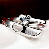 Cubic Zirconia & Sterling Silver Heart Band Set