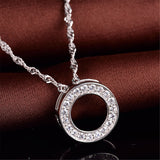 Cubic Zirconia & Sterling Silver Ring Pendant Necklace