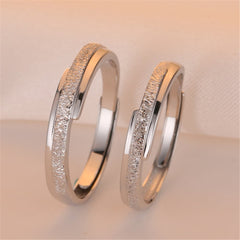Sterling Silver Frosted Ring - Set Of Two