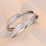 Sterling Silver Frosted Ring - Set of Two