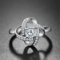 Cubic Zirconia & Sterling Silver Flower Ring