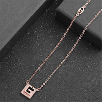 Cubic Zirconia & Sterling Silver Maze Pendant Necklace