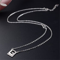 Cubic Zirconia & Sterling Silver Maze Pendant Necklace