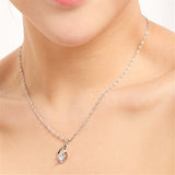 Cubic Zirconia & Sterling Silver Drop Pendant Necklace