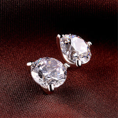 Cubic Zirconia & Sterling Silver Burst Stud Earrings