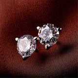Cubic Zirconia & Sterling Silver Burst Stud Earrings