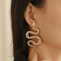 Pearl & 18K Gold-Plated Snake Drop Earrings