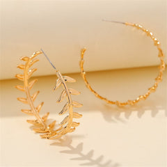 18K Gold-Plated Wheat Hoop Earrings