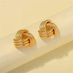 18K Gold-Plated Twine Triangle Stud Earrings