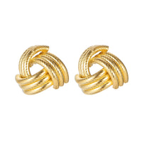 18k Gold-Plated Twine Triangle Stud Earrings