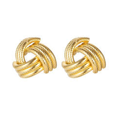 18K Gold-Plated Twine Triangle Stud Earrings