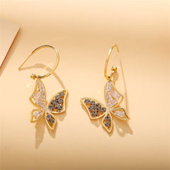 Crystal & Cubic Zirconia Butterfly Drop Earrings