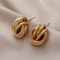 18K Gold-Plated Tri-Wire Twisted Stud Earrings
