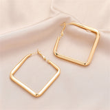 18k Gold-Plated Rhombus Hoop Earring