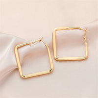 18k Gold-Plated Rhombus Hoop Earring