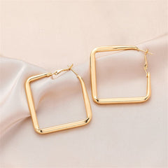 18K Gold-Plated Rhombus Hoop Earring