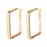 18k Gold-Plated Rhombus Hoop Earring