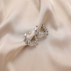 Silver-Plated Bone Huggie Earrings