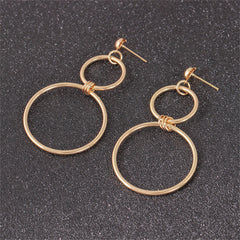 18K Gold-Plated Interlocking Circle Drop Earrings