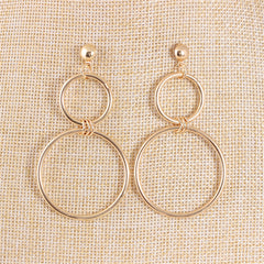 18K Gold-Plated Interlocking Circle Drop Earrings