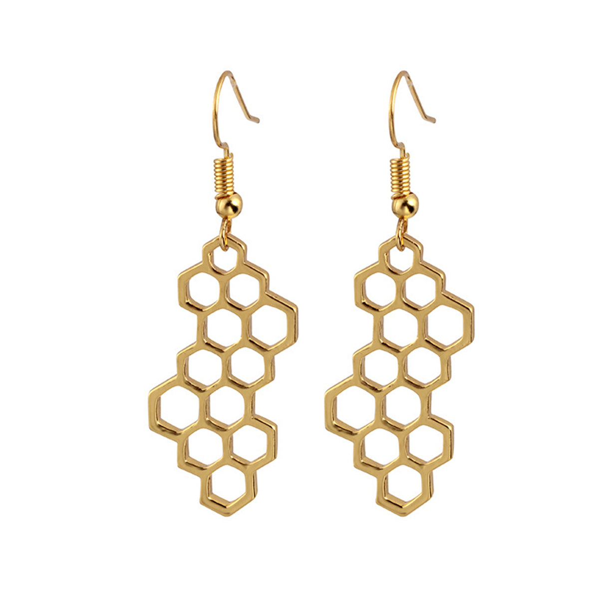 18K Gold-Plated Honeycomb Drop Earrings