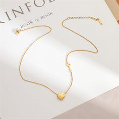 Cubic Zirconia & 18K Gold-Plated 'Love Forever' Key & Heart Necklace