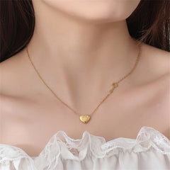 Cubic Zirconia & 18K Gold-Plated 'Love Forever' Key & Heart Necklace
