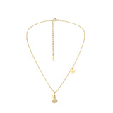 Shell & Goldtone Star Rabbit Pendant Necklace