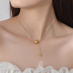 Elegant 18K gold-plated necklace featuring a stunning ball drop pendant, perfect for any occasion.
