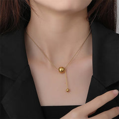 18K gold-plated necklace showcasing a chic ball drop pendant, adding a touch of sophistication to your style.