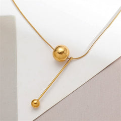 Beautiful 18K gold-plated necklace with a stylish ball drop pendant, ideal for elevating your jewelry collection.