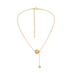 Dazzling 18K gold-plated necklace adorned with a unique ball drop pendant, a must-have accessory for fashion lovers.