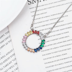 Multicolor Crystal & Silver-Plated Wreath Pendant Necklace