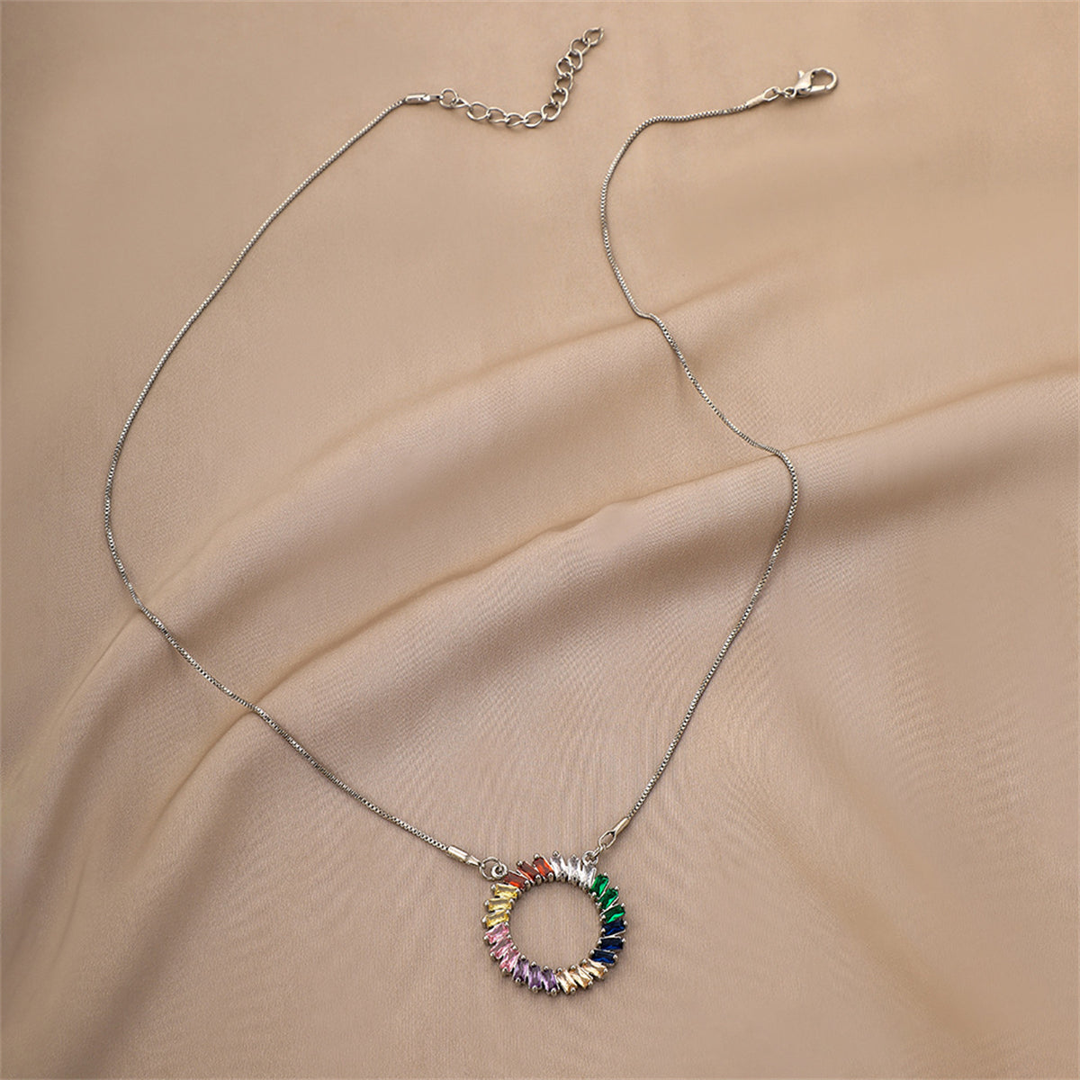 Multicolor Crystal & Silver-Plated Wreath Pendant Necklace