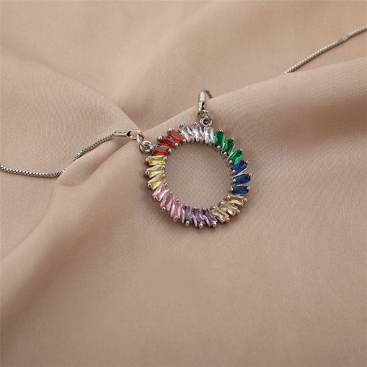 Multicolor Crystal & Silver-Plated Wreath Pendant Necklace